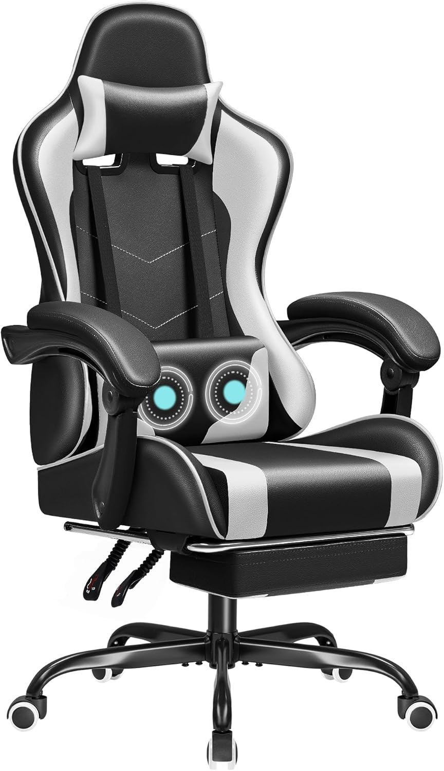 JUMMICO Gaming Chair with Massage Lumbar Support