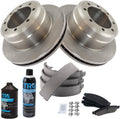 Rear Brake Pad and Rotor Kit with Parking Shoes - Ceramic