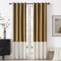 Color Block Velvet Window Curtains Panels 120in - Luxury Blackout