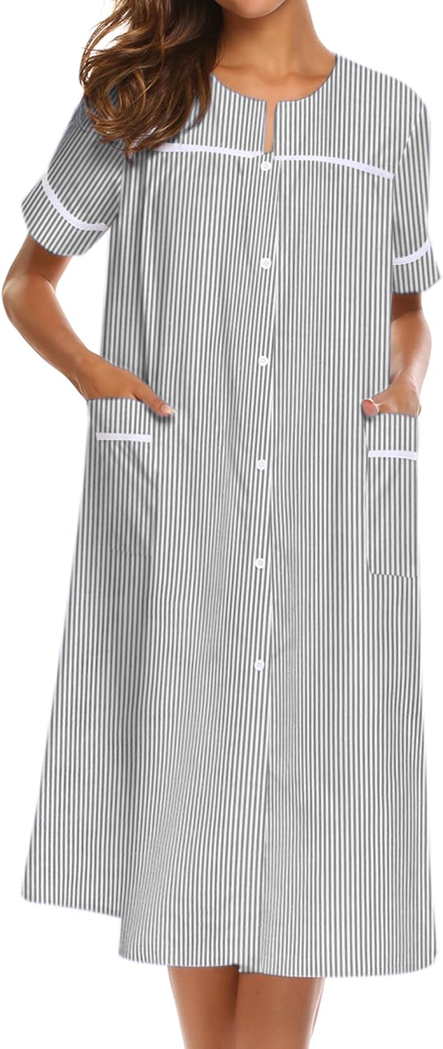 Ekouaer House Dress for Women with Pockets and Button Down