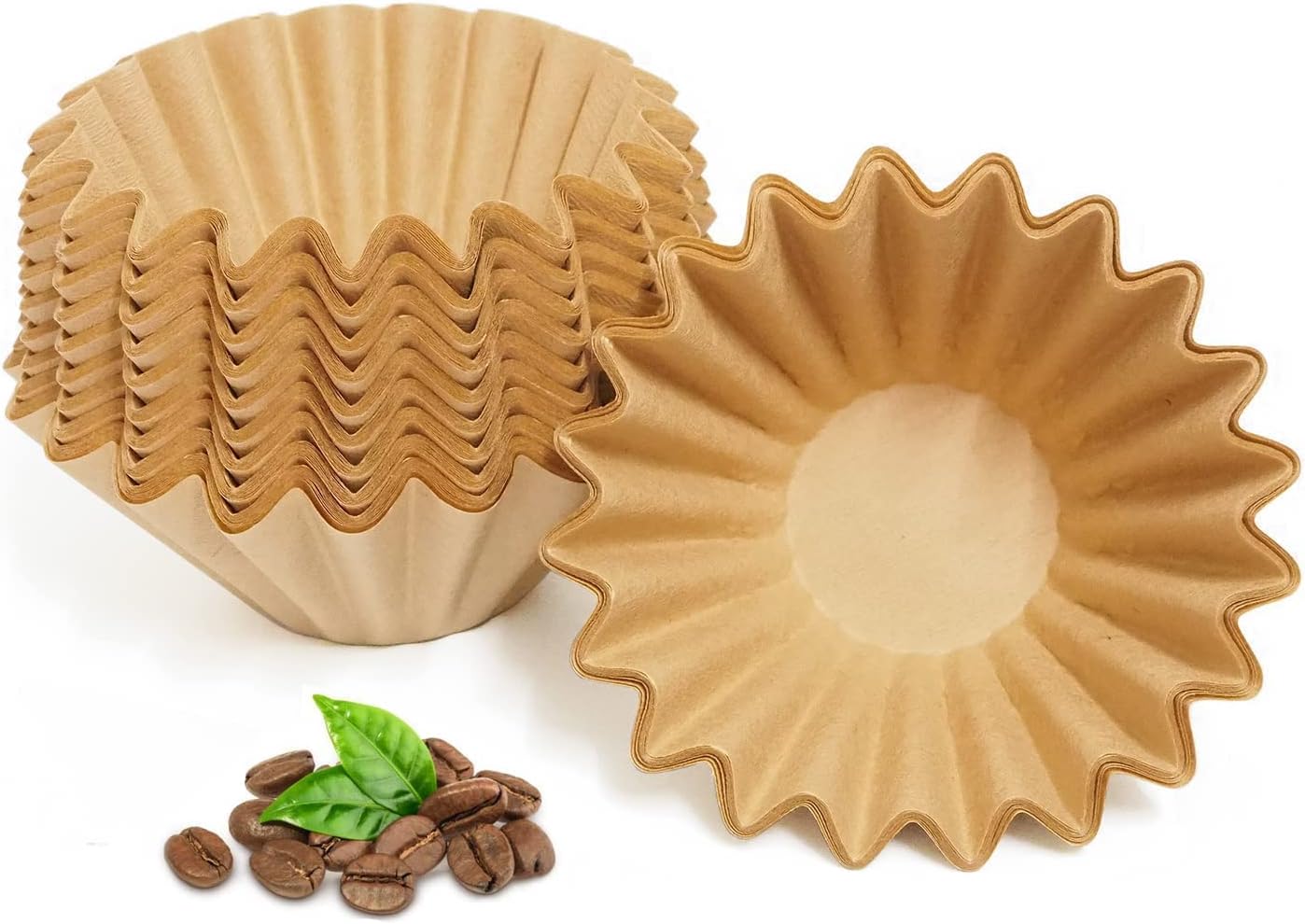100 Pack Thicken Unbleached Coffee Filters - Commercial & Home Use