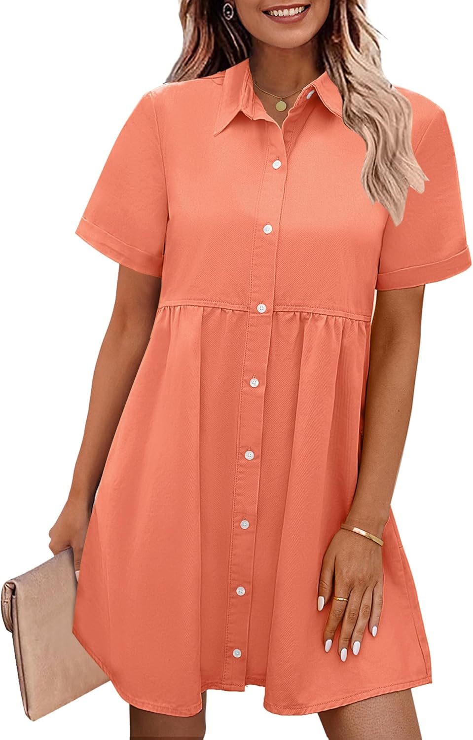 Stylish Babydoll Denim Dress for Women - Chic Tiered Design