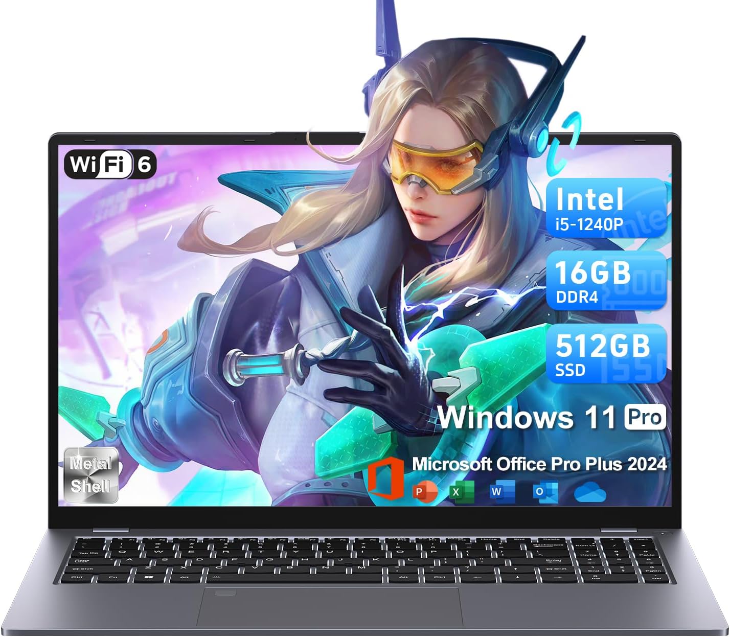 Gaming Laptop Computer with 12th Gen i5-1240P and 16GB RAM