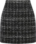 Wool Plaid Mini Skirt High Waisted Bodycon Pencil Skirt (Style TM39)