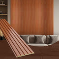 WPC Acoustic Slat Wall Paneling 8-Pack 96 x 6 in - Modern Wood Finish