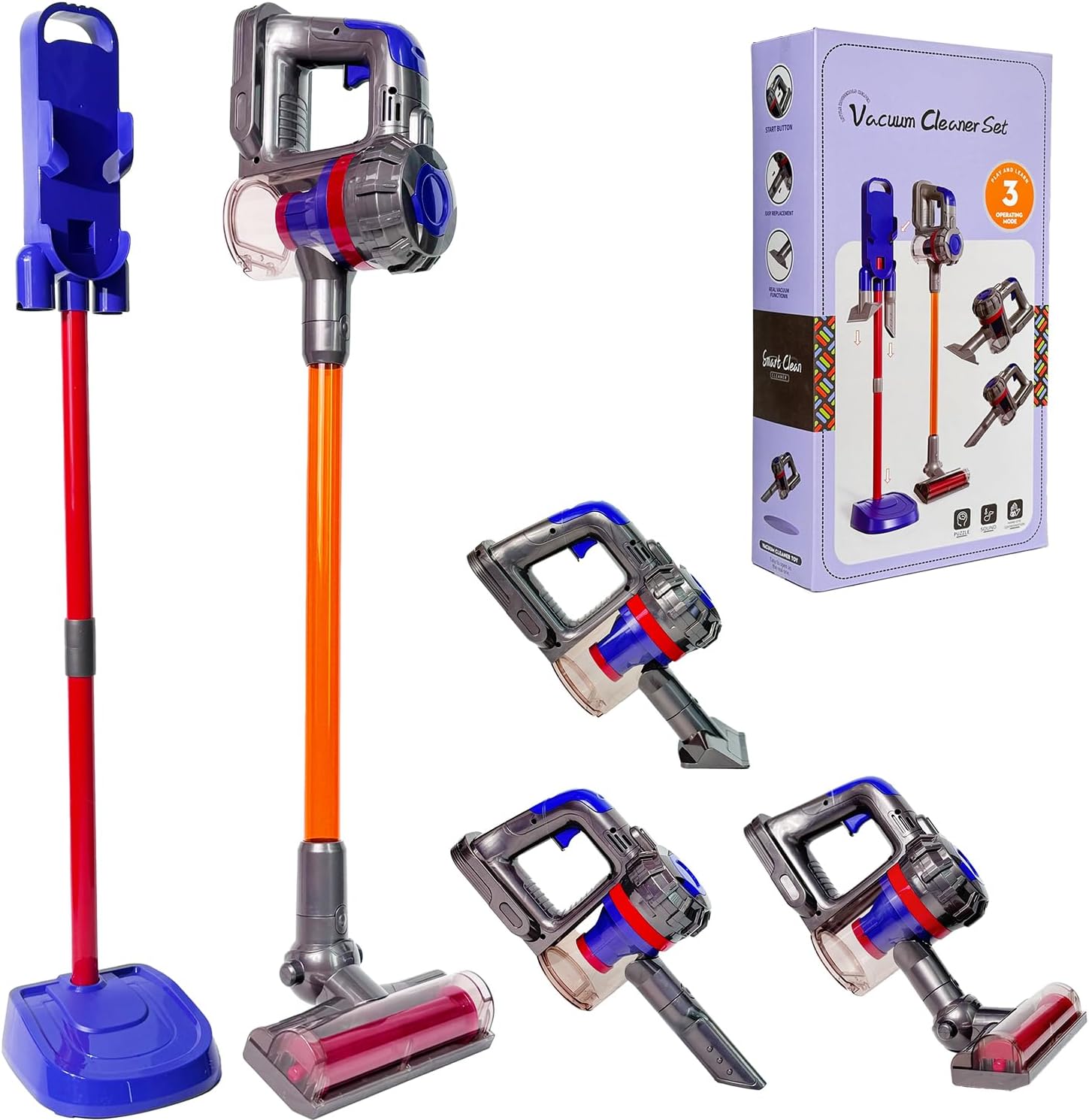 Yocool 3-in-1 Kids Toy Vacuum: Realistic Cleaning Fun!