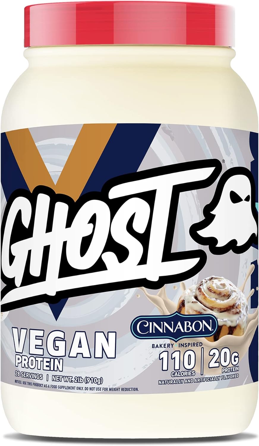 GHOST Vegan Protein Powder, Cinnabon Flavor - 20g Protein