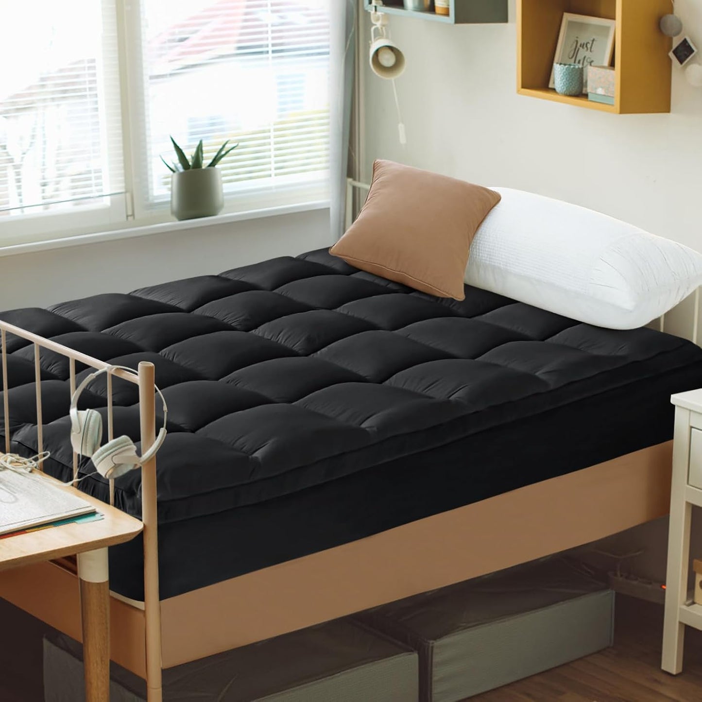 CYMULA Twin Size Mattress Topper - Soft Cooling Pad for Comfort