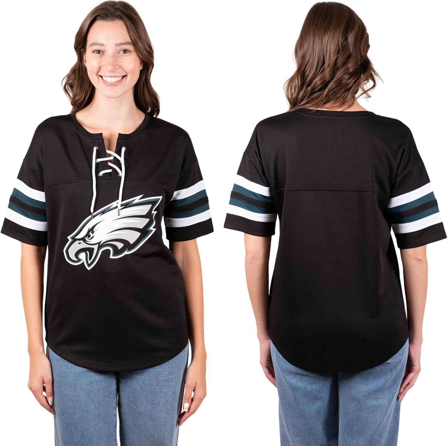 Ultra Game Women's NFL Lace Up Tee Shirt for Stylish Fans