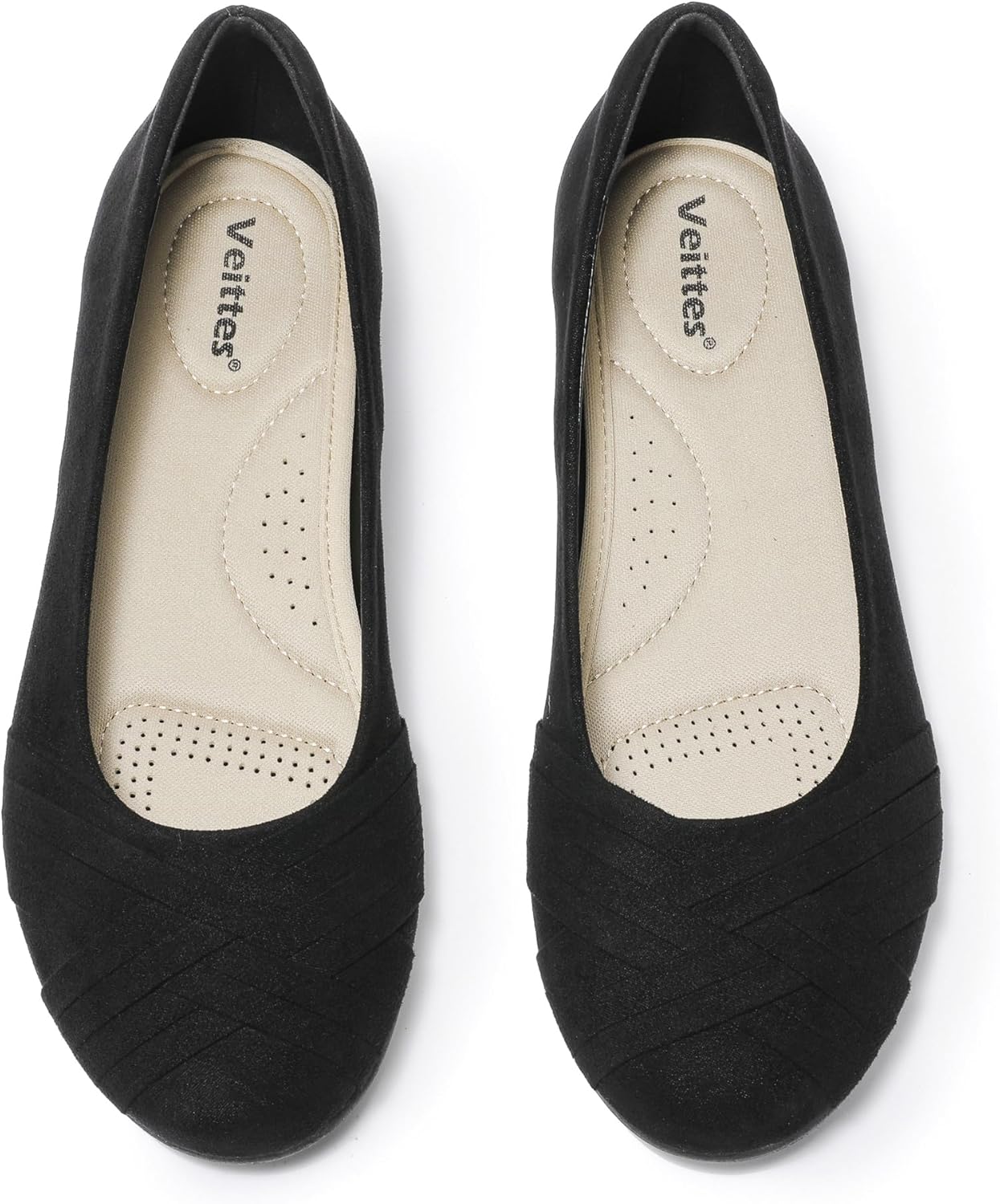 Veittes Women's Wide Width Flat Shoes for Comfort and Style