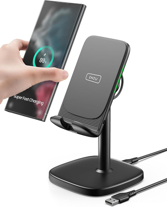 INIU 15W Fast Wireless Charger Stand - Adjustable Dock