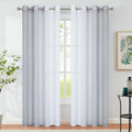 Grey Ombre Sheer Curtains 52x95 in Panels - Soft Light Filtering