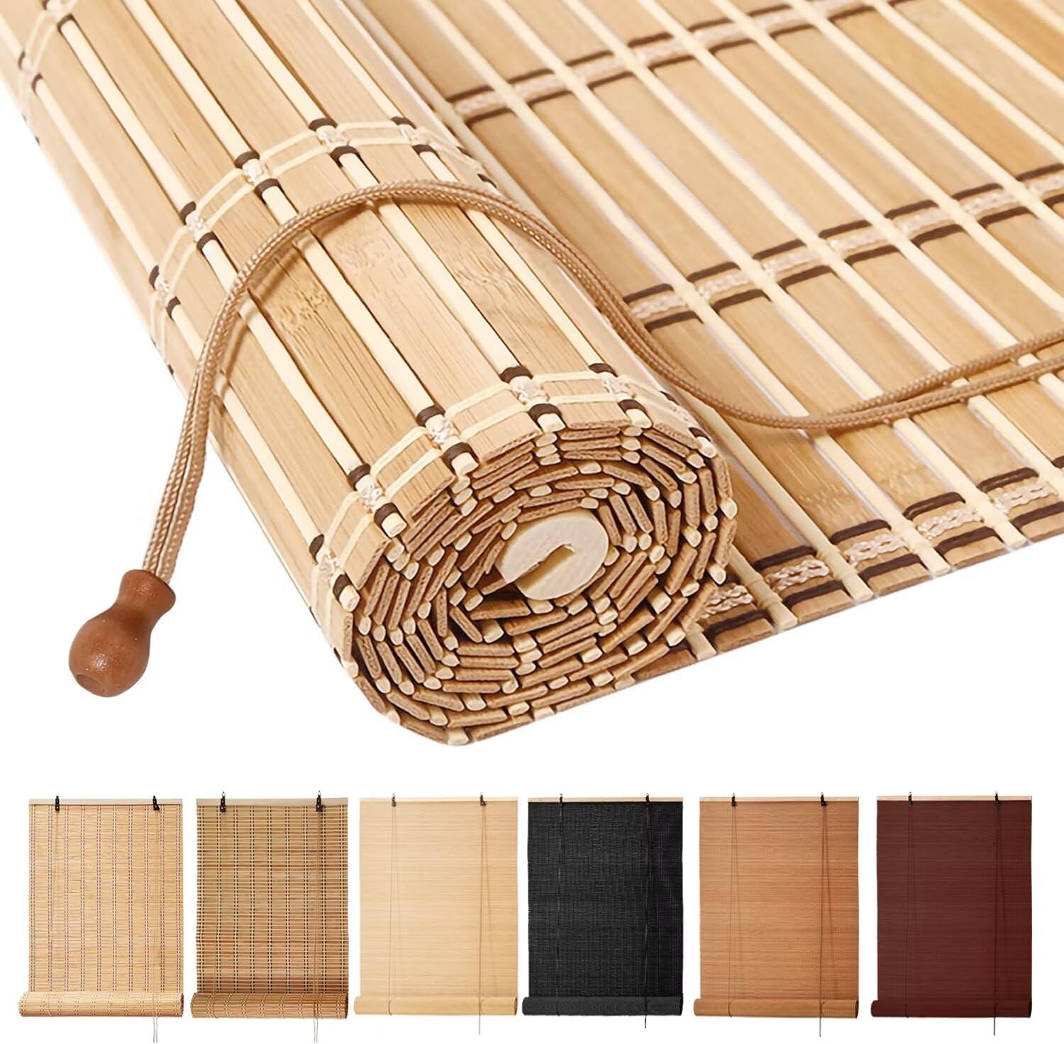 Bamboo Blinds for Indoor Windows - Easy to Install Shades