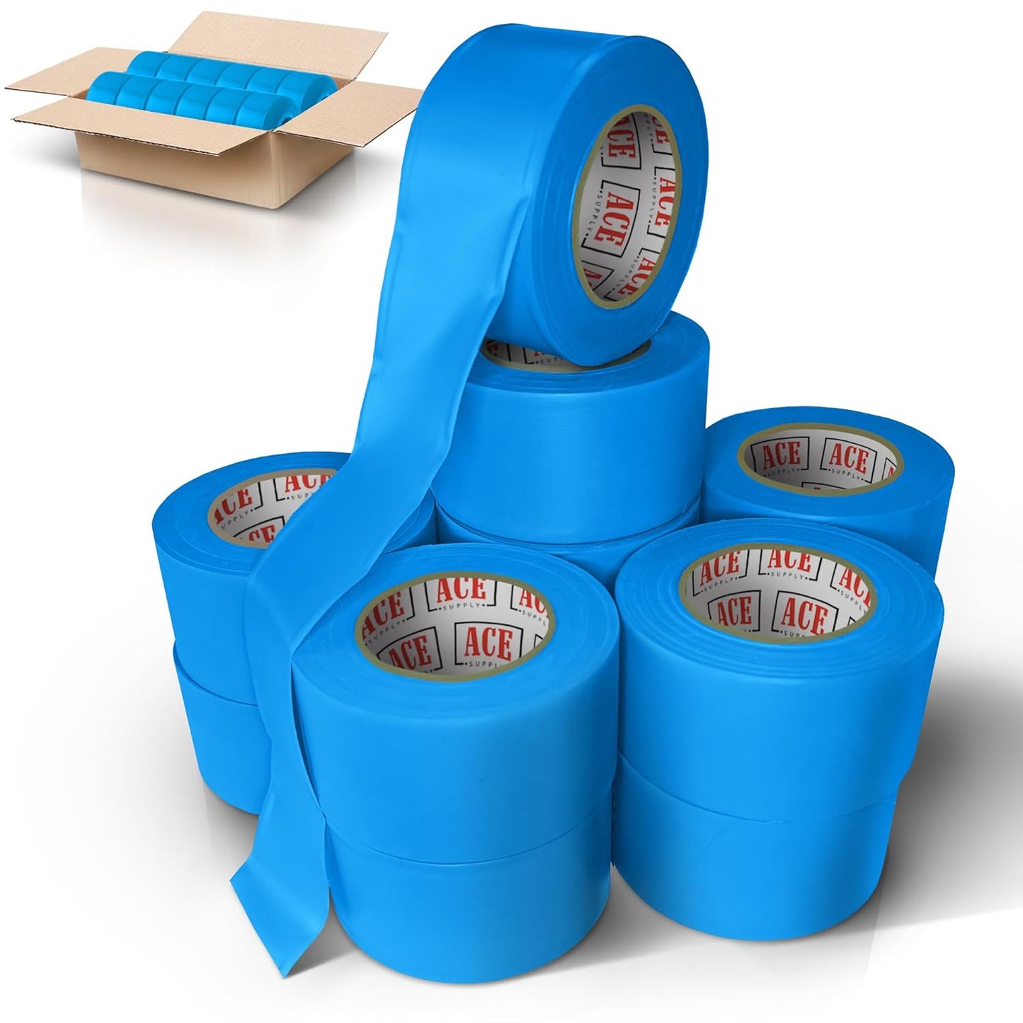Durable Blue Flagging Tape 24 Pack for Tree Marking and Surveying