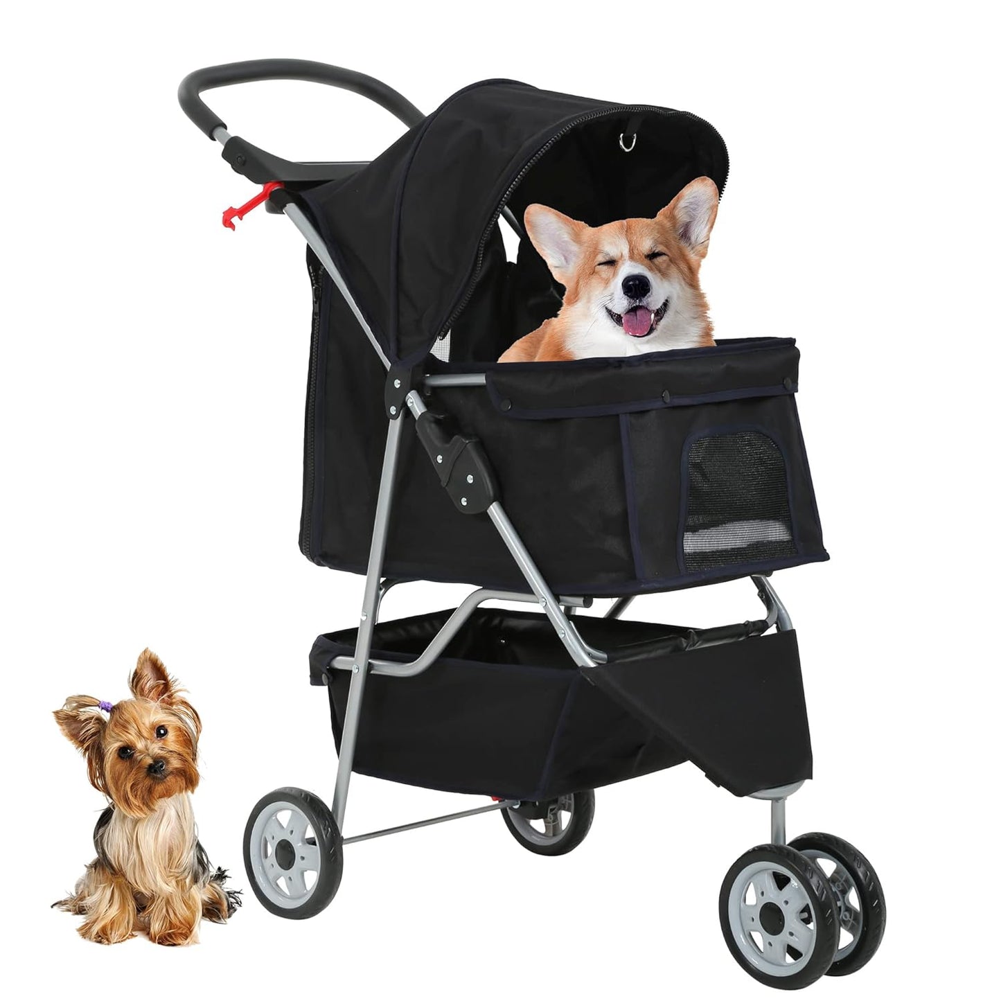 Travel Folding Pet Jogger for Small Medium Dog Cat - Easy to Use