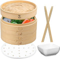 K.Christine Two-Tier Bamboo Steamer Set