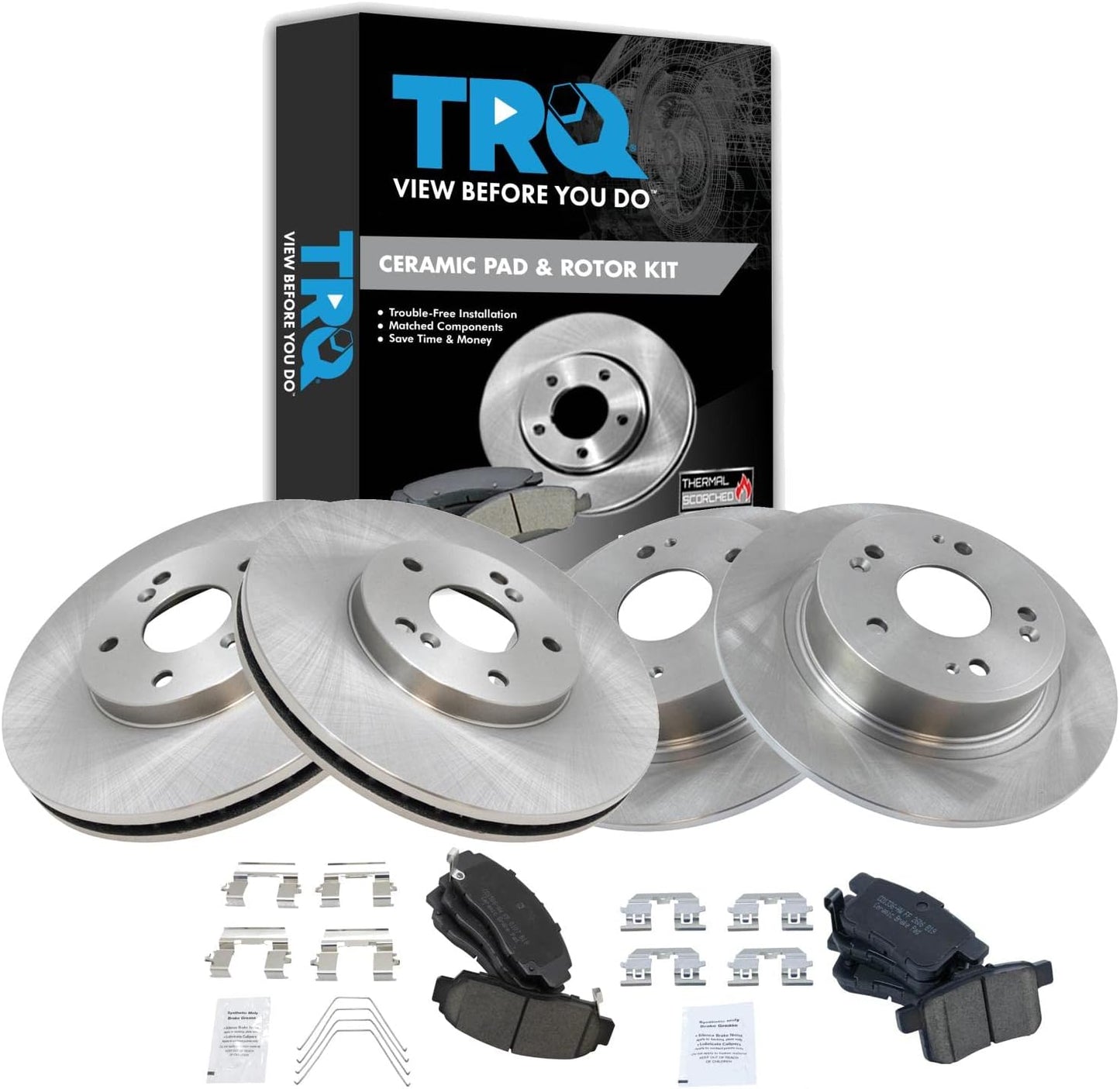TRQ Brake Pad & Rotor Kit for 2011-2014 Acura TSX & Honda Accord