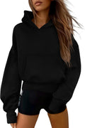 PRETTYGARDEN Women's Cropped Half Zip Hoodie - Cozy Fleece Layer