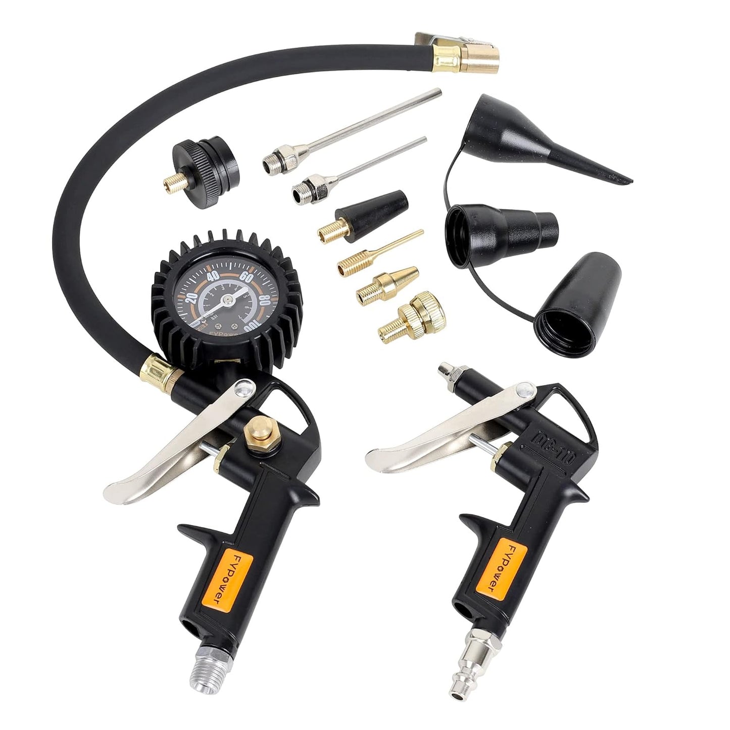 FYPower 10pc Heavy Duty Air Compressor Kit - 100 PSI Tire Inflator & Air Tools