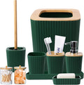 Dark Green Bathroom Accessories Set - Complete 9-Piece Kit