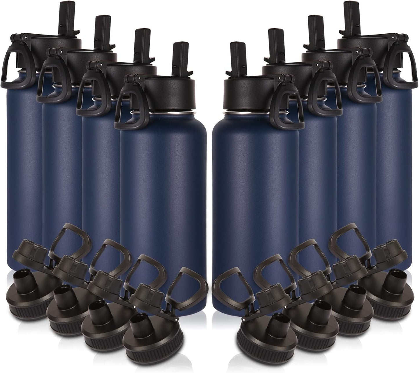 Volhoply 32oz Insulated Water Bottles Bulk 8 Pack for Outdoors