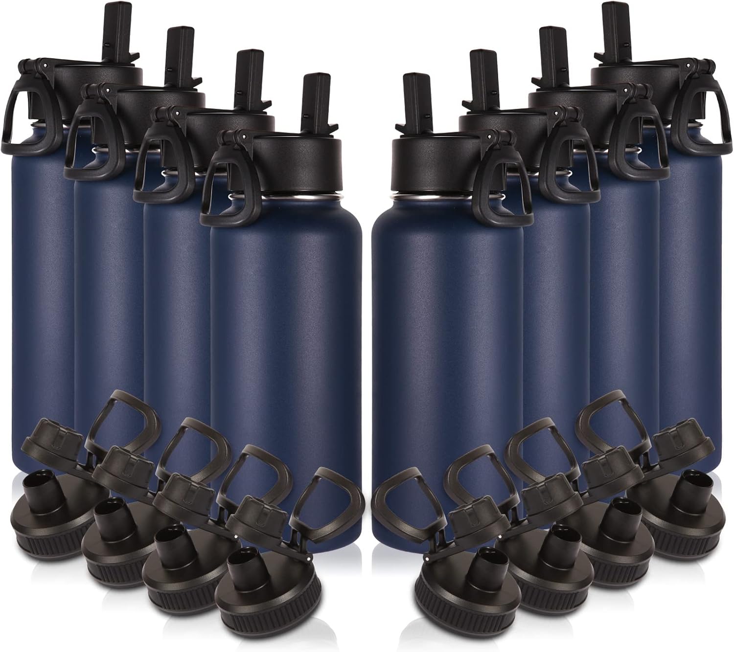 Volhoply 32oz Insulated Water Bottles Bulk 8 Pack for Outdoors