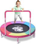 36 in Foldable Toddler Trampoline with Adjustable Handle - Quiet Bands