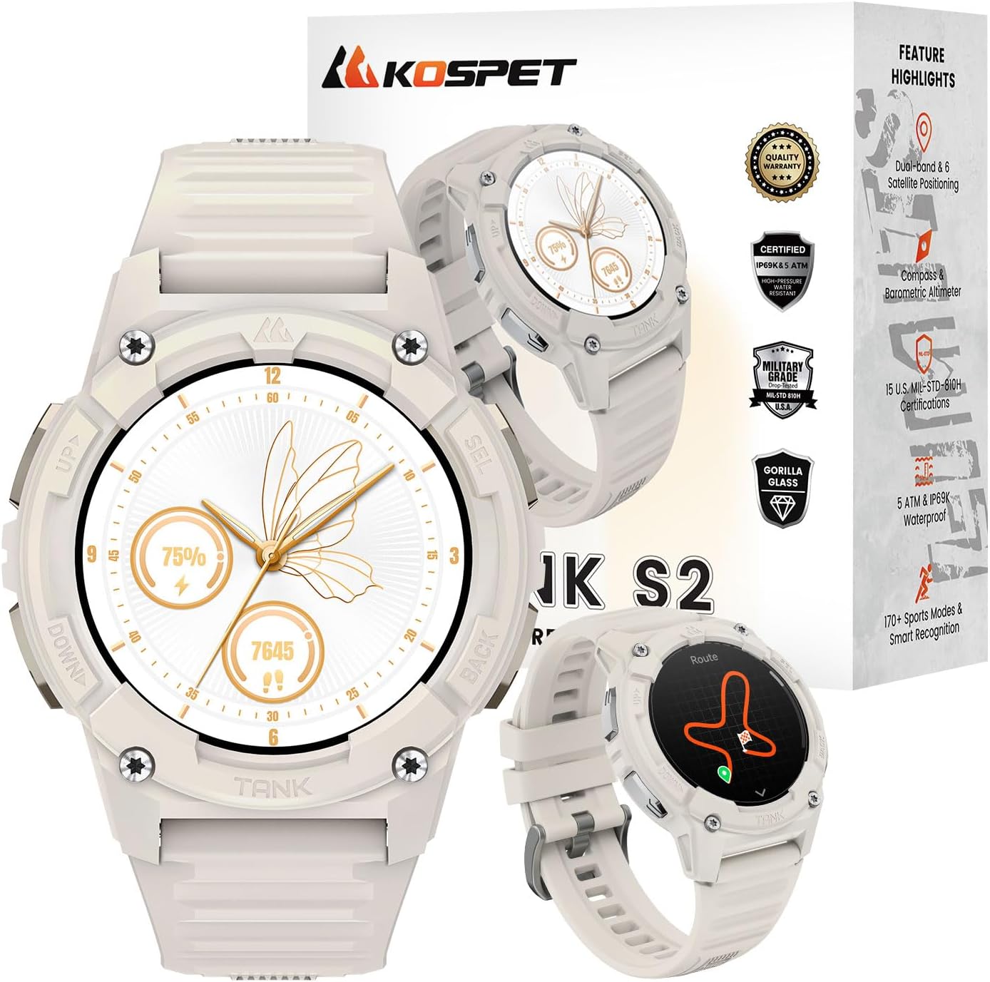 KOSPET Tank S2: GPS Smart Watch for Women