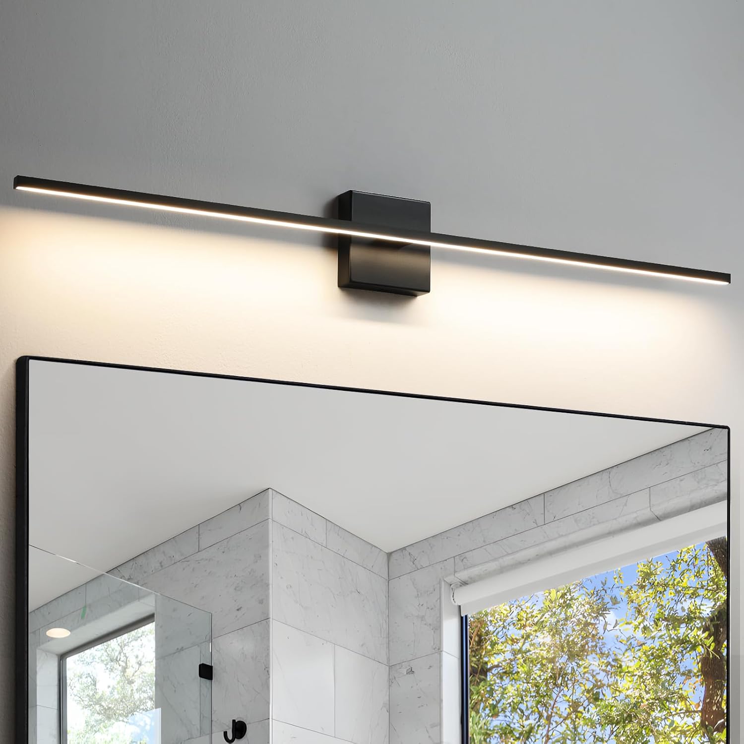 Bathroom Vanity Light Fixtures Over Mirror - 39 Inch Matte Black