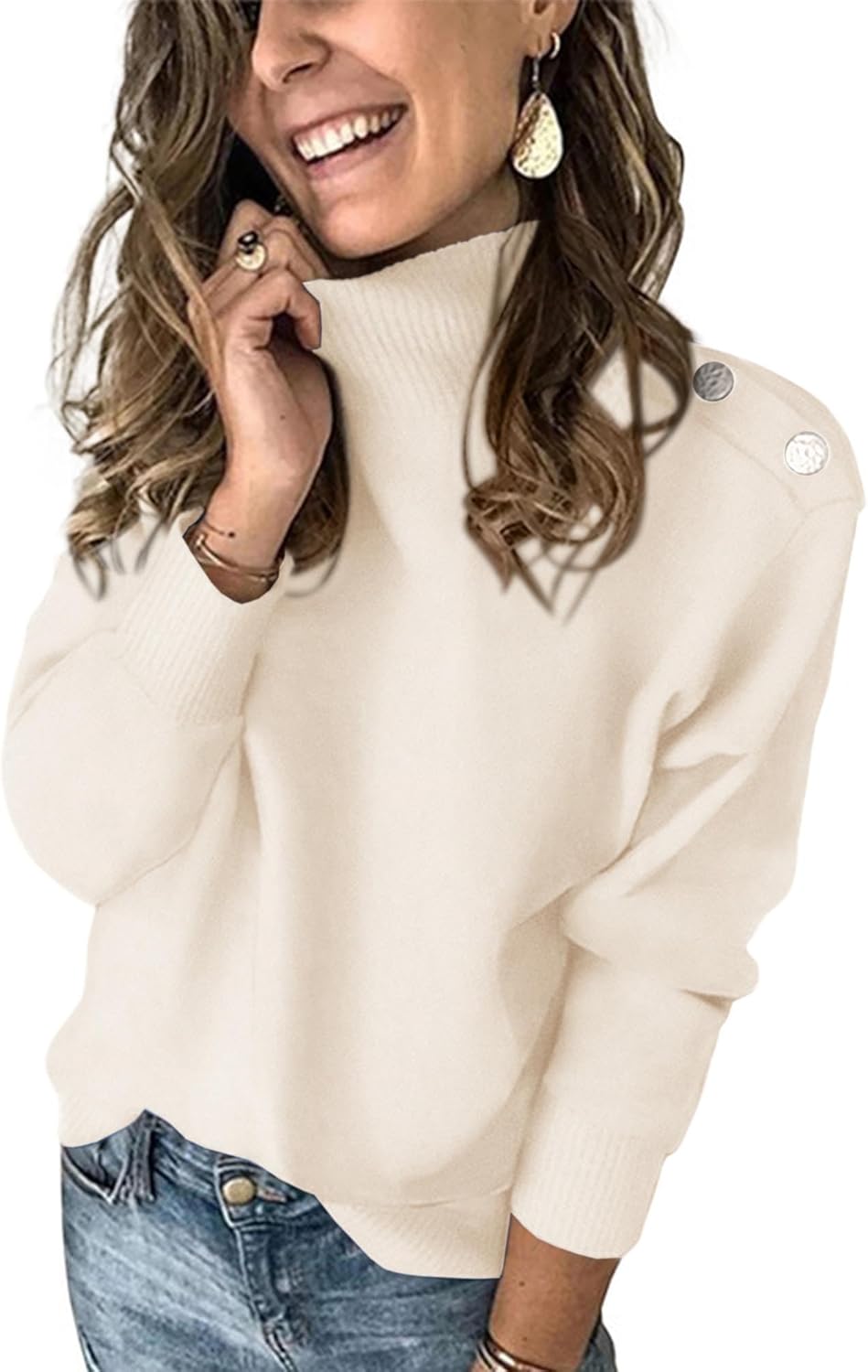 KIRUNDO Fall Sweaters for Women: Trendy Turtleneck Knit Jumper