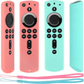 Silicone Remote Cover for Fire TV Stick 4K - 2 Pack Mint & Pink
