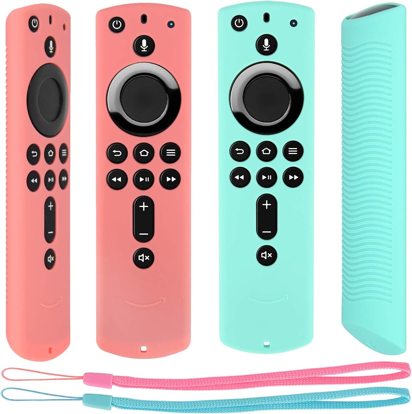 2 Pack Silicone Remote Covers Mint Green/Pink ~ Anti-Slip Shockproof Sleeve