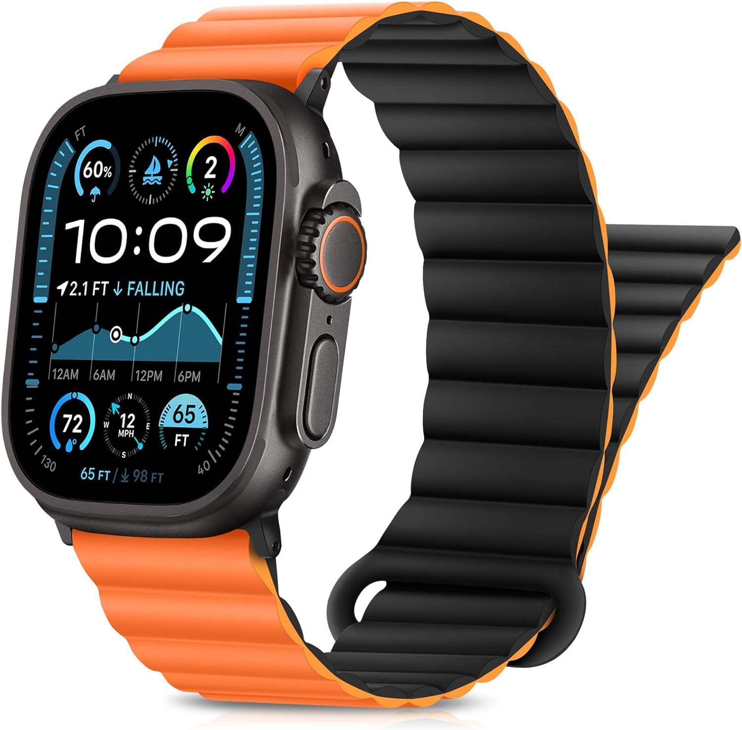 Ultra Magnetic Apple Watch Band - Black Orange