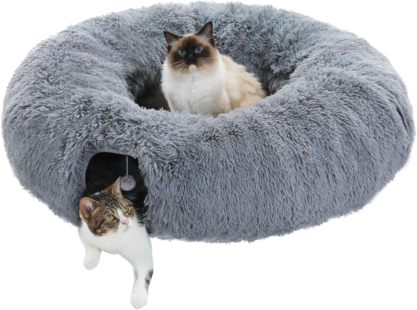 PAWZ Road Large Cat Tunnel Bed with Soft Mat and Dangling Balls