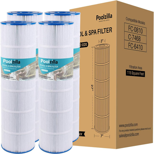 Poolzilla Pool Filter Cartridge 4 Pack for Unicel C-7468 Models