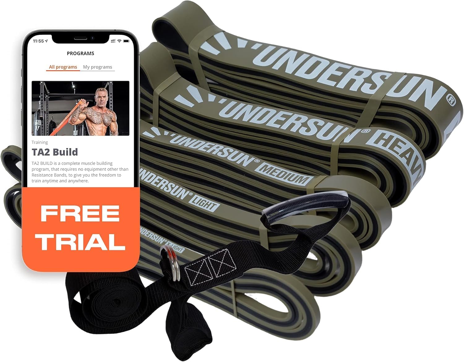 Undersun Resistance Bands for Strength Training & Pull Up Assistance