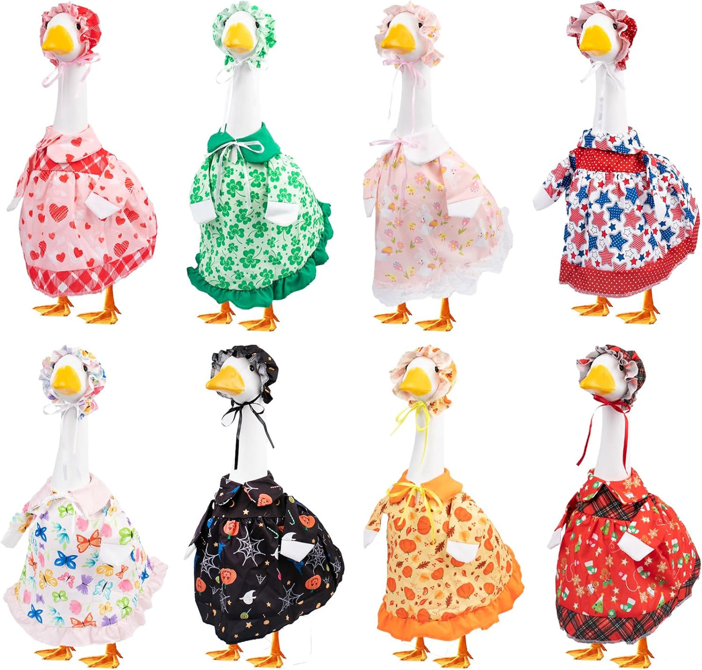 8 Set Holiday Porch Goose Dress Outfits for All Seasons Fun
