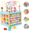 Wooden Activity Cube for Toddlers (Large) - 5-in-1 Educational Toy