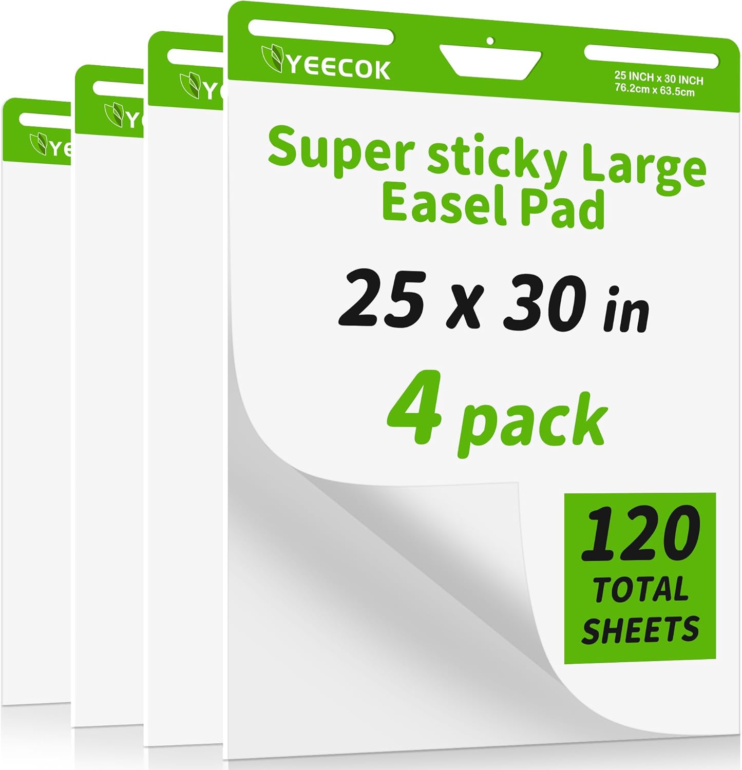Sticky Easel Pad 25 in x 30 in for Teachers - 4 Pads/Pack