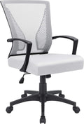 Furmax White Mesh Office Chair Mid Back - Ergonomic Lumbar Support