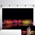 Yeele Disco Backdrop Neon 90s Karaoke Party Music Stage Background
