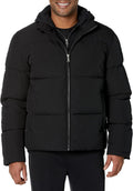 Mens Mock Neck Heavyweight Puffer Coat for Big & Tall - Warm Fit