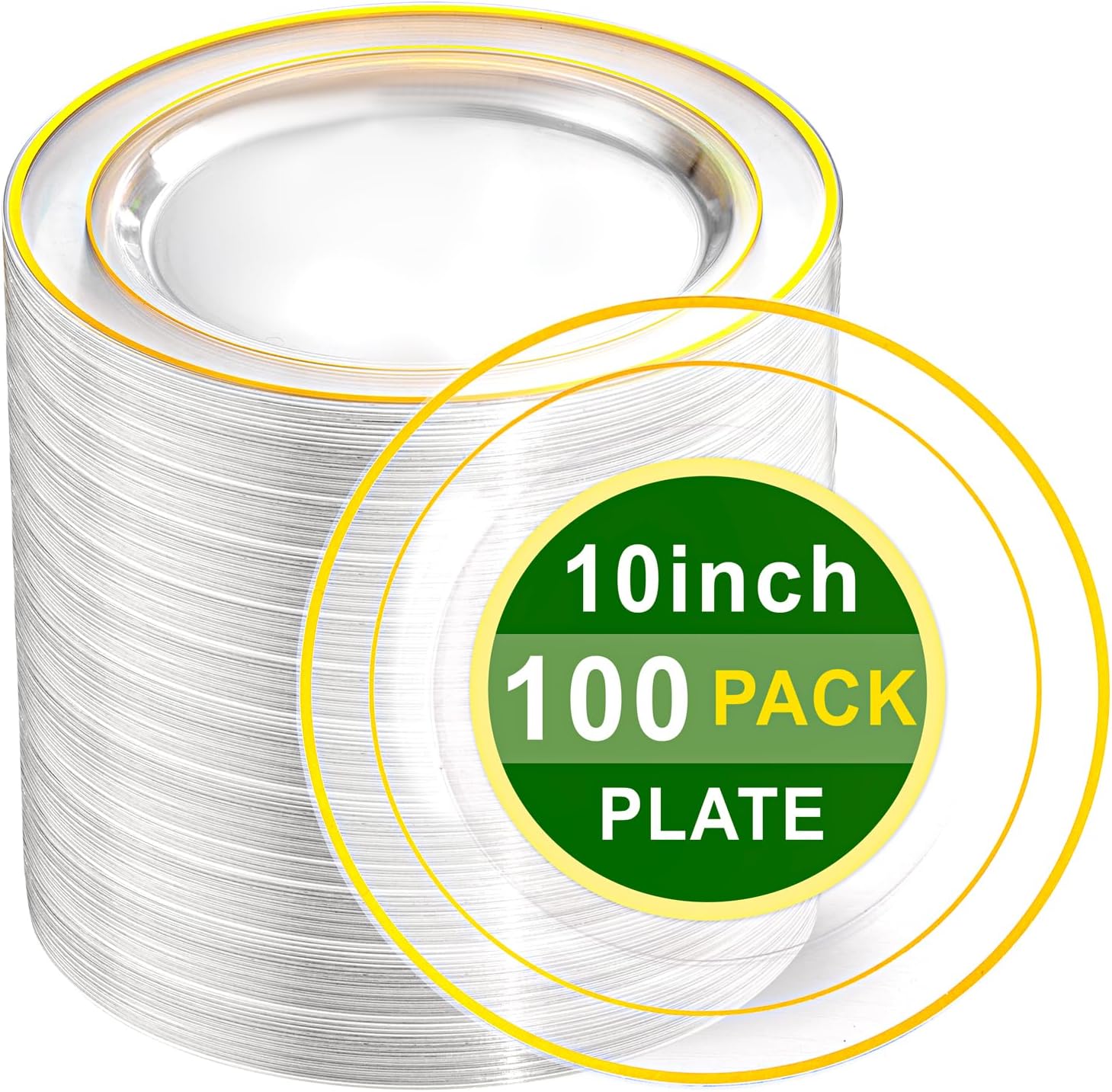Premium Gold Rimmed Wedding Plates - 100pc