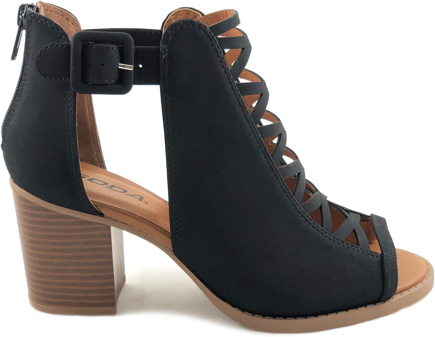 Soda Womens Fashion Aran Open Toe Heel Sandal for Stylish Comfort
