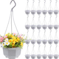 Hanging Plastic Planter Pots 24 Pack - Compact Indoor/Outdoor Hangers