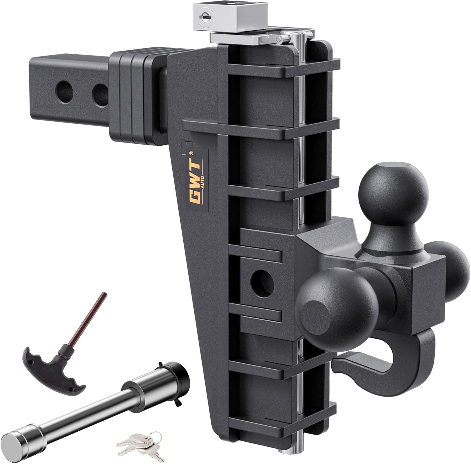Adjustable Trailer Hitch with Tri-Ball for Heavy Duty Towing
