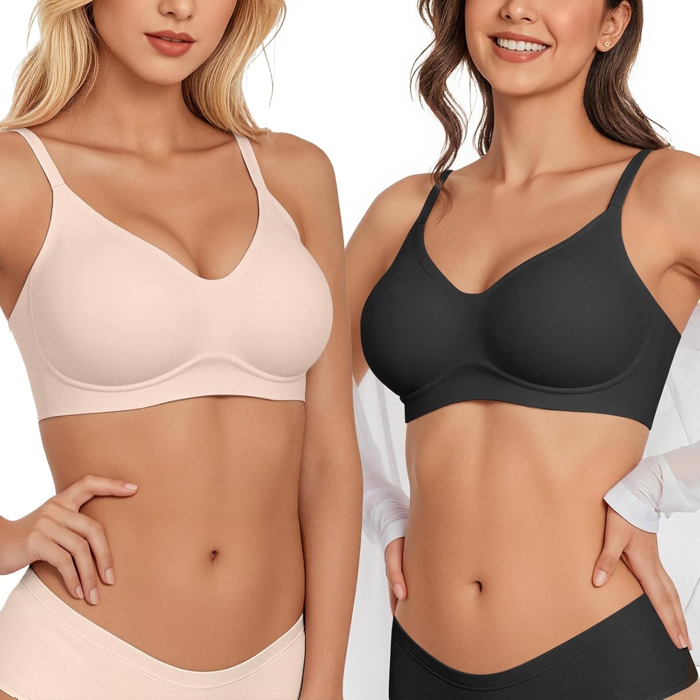 Vertvie Wireless Bras for Women Full Coverage Seamless Comfort