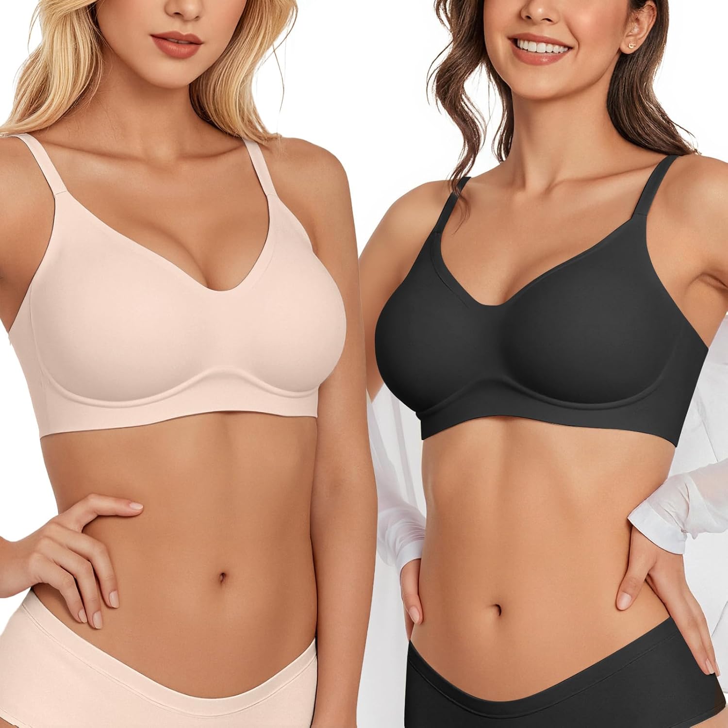 Vertvie Wireless Bras for Women Full Coverage Seamless Comfort