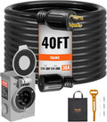 30 Amp Generator Cord and Power Inlet Box Kit - 40 ft Heavy-Duty