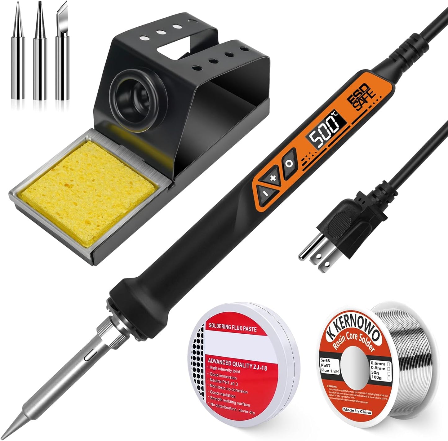 High Power Soldering Iron with LED Display and Precision Control